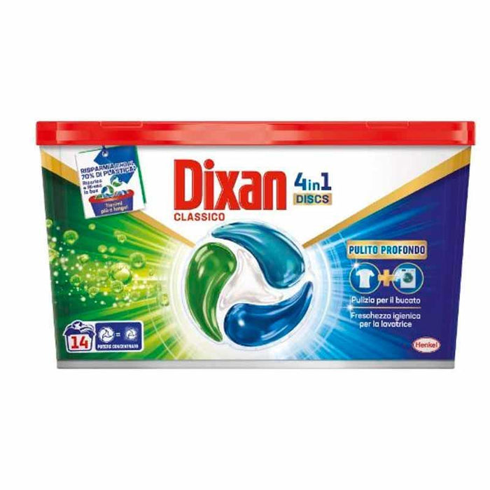 DIXAN DISCS 4 IN 1 CAPSULE PER BUCATO CLASSICHE PULITO PIÙ PROFONDO 14 PZ