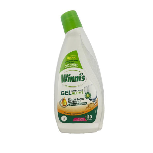 WINNI'S GEL LAVASTOVIGLIE CON SGRASSANTI NATURALI CONTRO I CATTIVI ODORI FORMULA CONCENTRATA CON ACETO BIO 33 LAVAGGI 561 ML