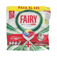 FAIRY PLATINUM PLUS EFFICACE ANCHE NEI CICLI BREVI E TECNOLOGIA ANTI OPACO 25 CAPSULE PER LAVASTOVIGLIE FRAGRANZA AL LIMONE