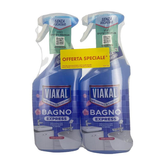 VIAKAL N 1° CONTRO IL CALCARE ADATTO PER IL BAGNO RIMUOVE MACCHIE D'ACQUA E RESIDUI DI SAPONE CON FIORI ELEGANTI X2 720 ML
