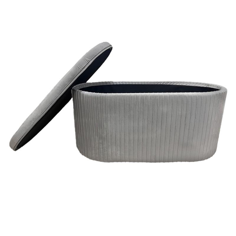 POUF CONTENITORE CASSAPANCA CON RILIEVO E PIANO DI APPOGGIO VELLUTATO 40X40X80H CM OKX