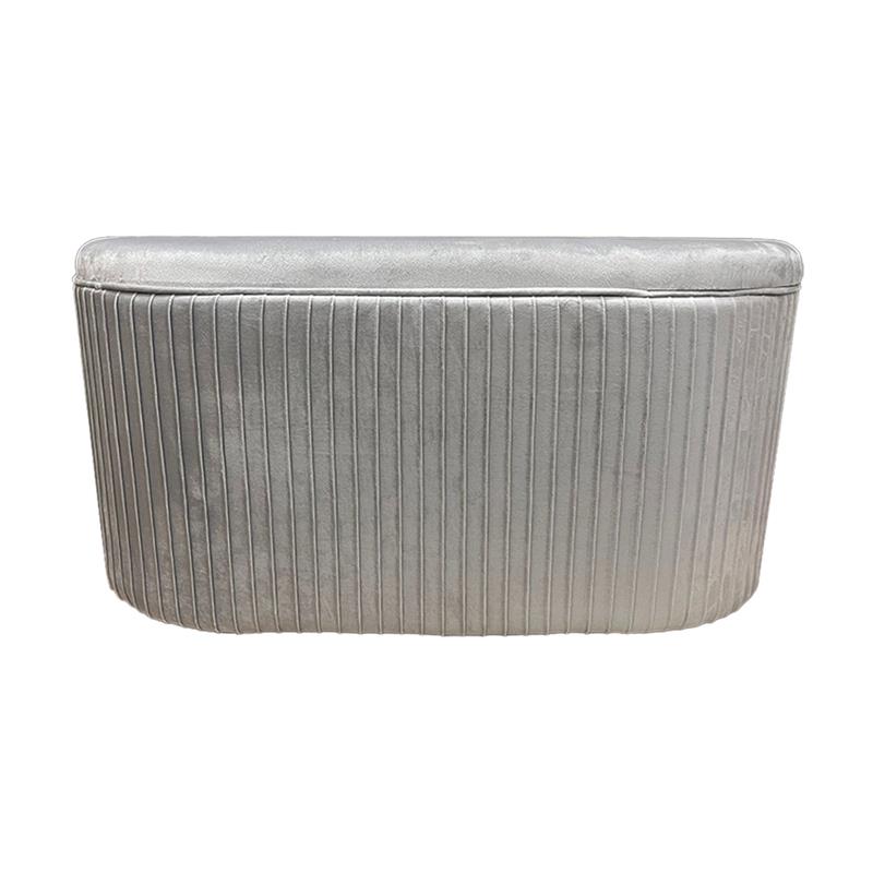 POUF CONTENITORE CASSAPANCA CON RILIEVO E PIANO DI APPOGGIO VELLUTATO 40X40X80H CM OKX