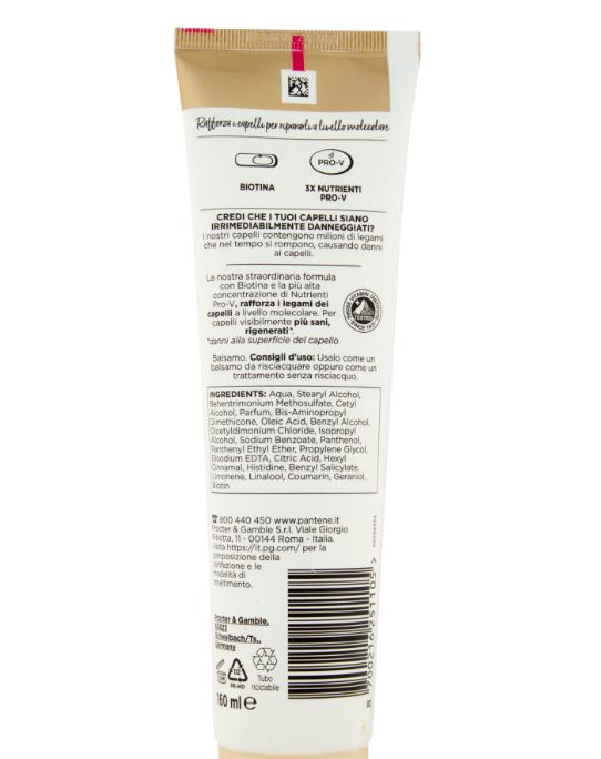 PANTENE PRO-V MIRACLES BOND REPAIR BALSAMO RAFFORZA ICAPELLI A LIVELLO MOLECOLARE CON BIOTINA 160 ML