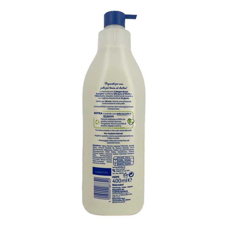 NIVEA CREMA LATTE RASSODANTE 48H DI IDRATAZIONE CON Q10+VITAMINA C PELLE PIÙ TONICA ED ELASTICA PER PELLE NORMALE 400 ML
