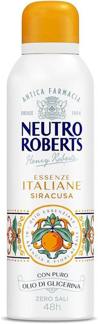 NEUTRO ROBERTS DEODORANTE SPRAY SIRACUSA SENZA SALI DI ALLUMINIO ARANCIA E FIORI DI SALE 200 ML 48H