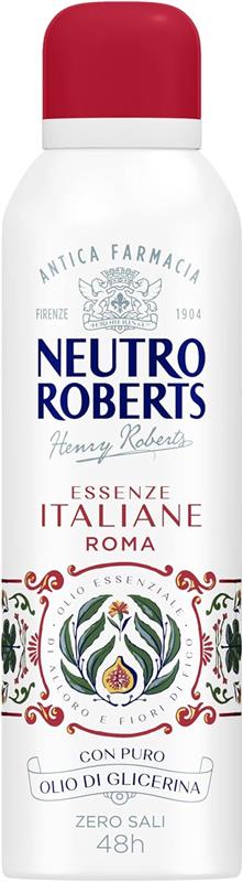 NEUTRO ROBERTS DEODORANTE SPRAY ROMA SENZA SALI DI ALLUMINIO FIORI DI FICO DEODORANTE DONNA E UOMO 200 ML 48H