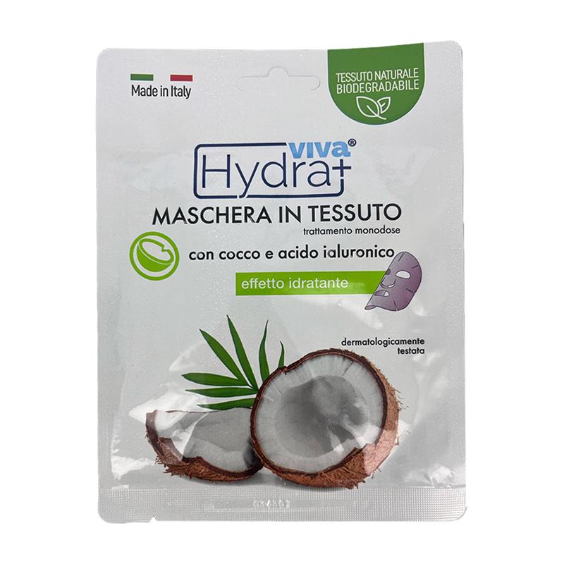 HYDRA VIVA MASCHERA ON TESSUTO TRATTAMENTO MONODOSE CON COCCO E ACIDO IALURONICO EFFETTO IDRATANTE DERMATOLOGICAMENTE TESTATO