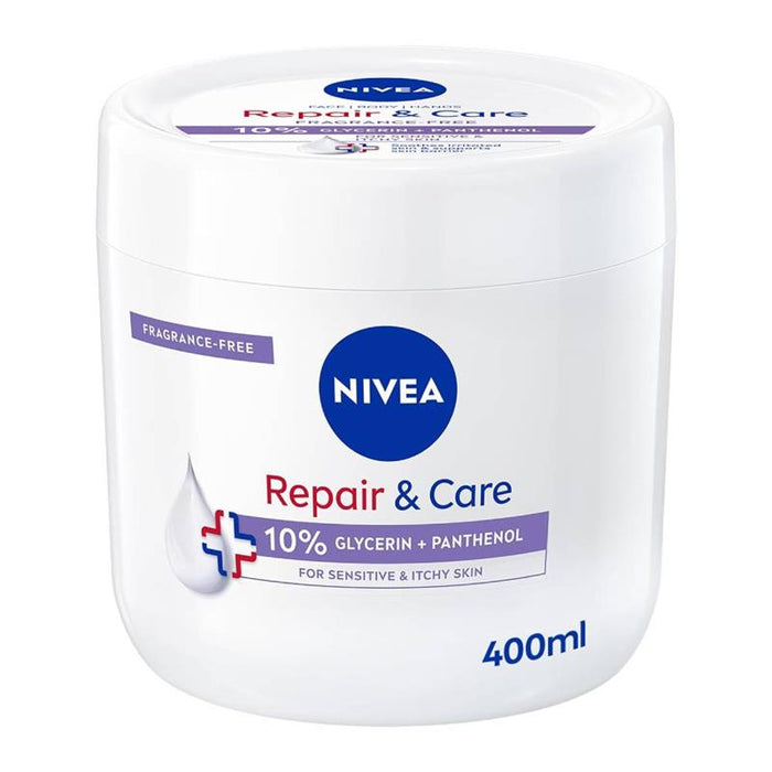 NIVEA REPAIR E CARE CREMA CORPO VISO E MANI PER PELLI SENSIBILI 400ML