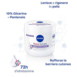 NIVEA REPAIR E CARE CREMA CORPO VISO E MANI PER PELLI SENSIBILI 400ML