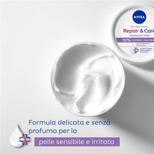 NIVEA REPAIR E CARE CREMA CORPO VISO E MANI PER PELLI SENSIBILI 400ML