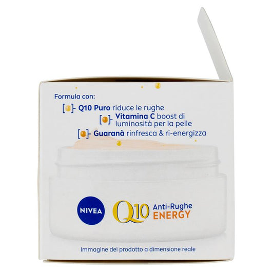 NIVEA  CREMA VISO Q10  ENERGY GIORNO ILLUMINANTE SPF1 RIDUCE VISIBILMENTE LE LINEE SOTTILI CON VITAMINA C + GUARANÀ 50ML