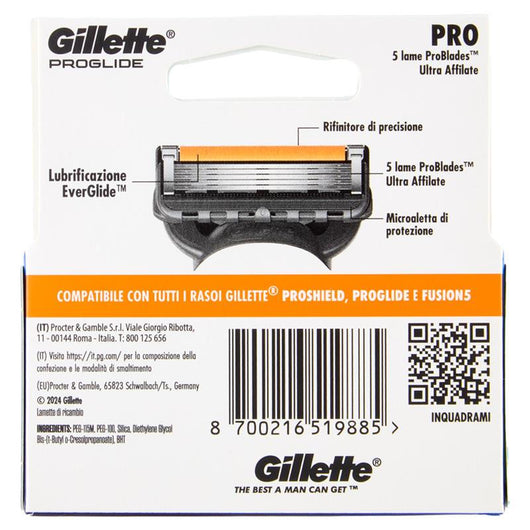 GILLETTE RASOIO LAME ULTRA AFFILATE FINITORE DI PRECISIONE LUBRIFICAZIONE EVER GLIDE MICROALETTA DI PROTEZIONE 5 LAME