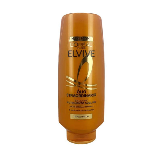 L'ORÉAL PARIS ELVIVE BALSAMO NEW EXT OIL CLASSICO NUTRIMENTO SUBLIME 8 SETTIMANE DI NUTRIMENTO CON OLIO DI CAMELIA E MARULA PER CAPELLI SECCHI 500 ML