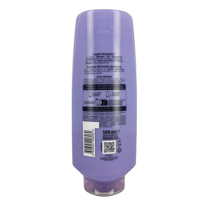 L'ORÉAL PARIS ELVIVE SHAMPOO HYDRA HYALURONIC 72H IDRATAZIONE PROFONDA CON ACIDO IALURONICO PER CAPELLI DISIDRATATI 500 ML