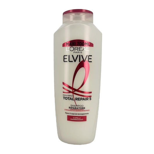L'OREAL ELVIVE TOTAL REPAIR 5 SHAMPOO RIPARATORE RIPARA I 5 SEGNI DEL DANNEGGIAMENTO PER CAPELLI DANNEGGIATI 700 ML