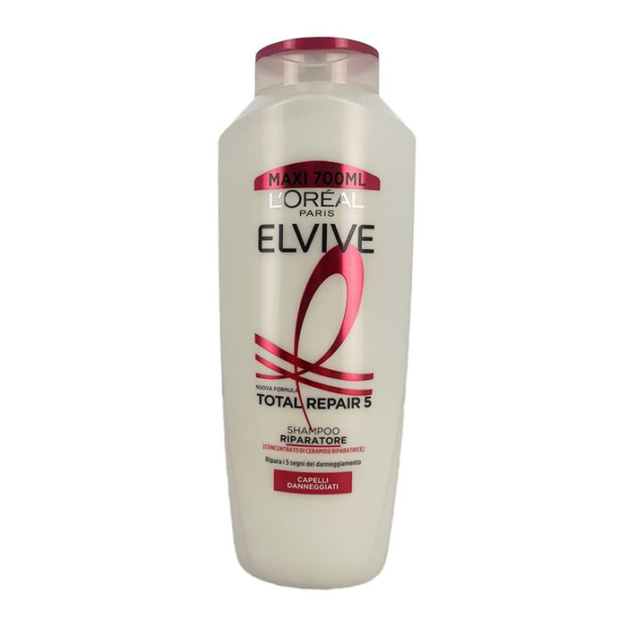 L'OREAL ELVIVE TOTAL REPAIR 5 SHAMPOO RIPARATORE RIPARA I 5 SEGNI DEL DANNEGGIAMENTO PER CAPELLI DANNEGGIATI 700 ML
