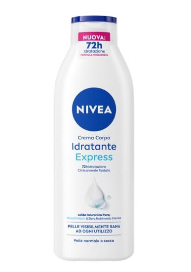 NIVEA CREMA CORPO 72H DI IDRATAZIONE CLINICAMENTE TESTATO ACIDO IALURONICO PURO MINERALI MARINI E SIERO NUTRIMENTO INTENSO 250 ML