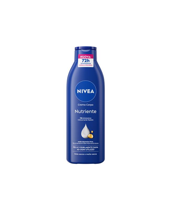 NIVEA CREMA CORPO NUTRIENTE 72H IDRATAZIONE CLINICAMENTE TESTATO OLIO DI MANDORLA E SIERO NUTRIMENTO INTENSO 250 ML