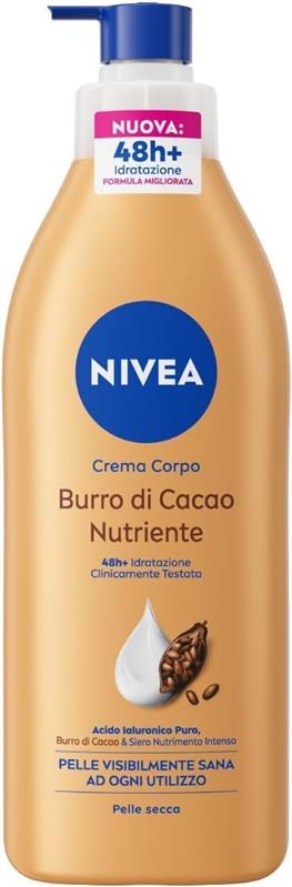 NIVEA CREMA CORPO 48H + DI IDRATAZIONE CON BURRO DI CACAO NUTRIENTE PER PELLE SECCA 400 ML