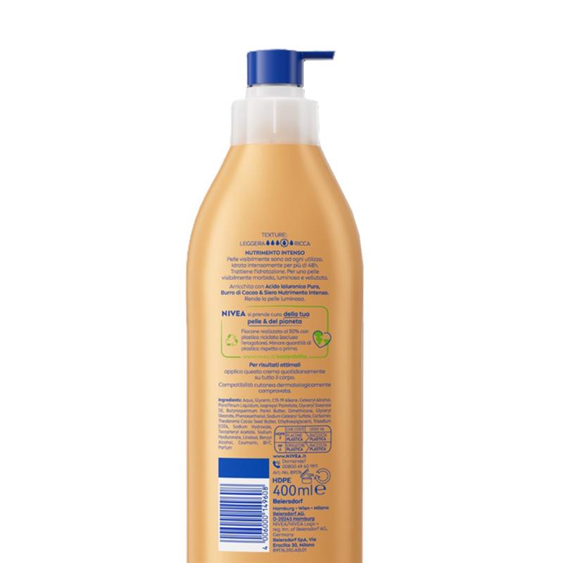 NIVEA CREMA CORPO 48H + DI IDRATAZIONE CON BURRO DI CACAO NUTRIENTE PER PELLE SECCA 400 ML