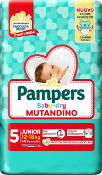 PAMPERS BABY DRY PANNOLINO MUTANDINA JUNIOR SMALL PACK 14 PEZZI