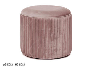 POUF CONTENITORE CON RILIEVO MATERIALE IN VELLUTO PIANO DI APPOGGIO 36HX38 CM OKX