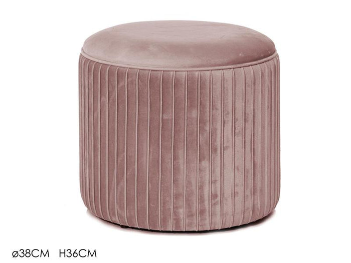 POUF CONTENITORE CON RILIEVO MATERIALE IN VELLUTO PIANO DI APPOGGIO 36HX38 CM OKX