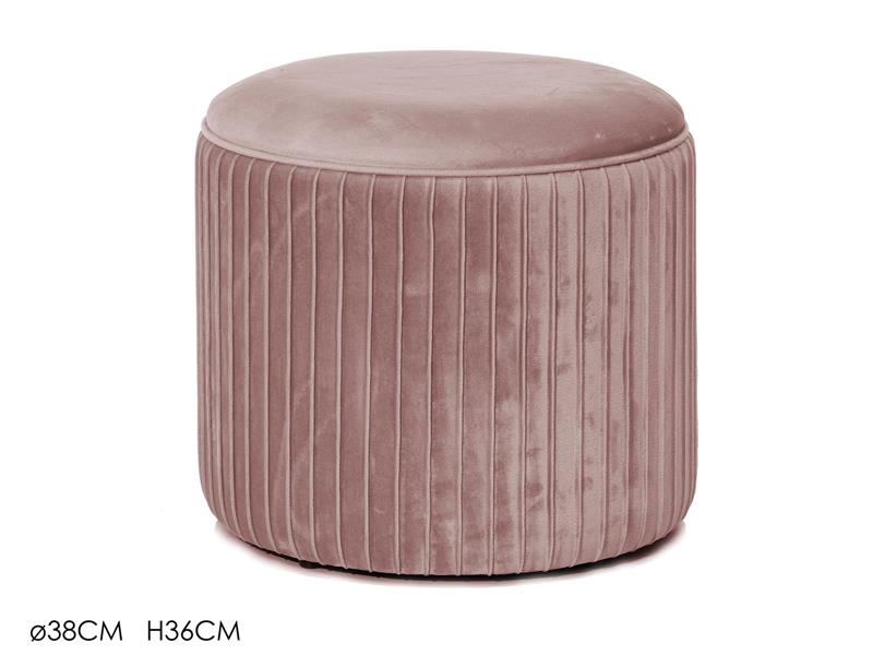 POUF CONTENITORE CON RILIEVO MATERIALE IN VELLUTO PIANO DI APPOGGIO 36HX38 CM OKX