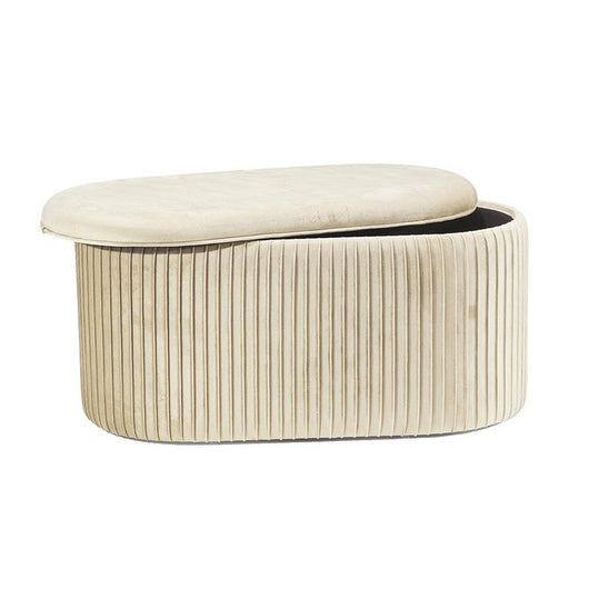 POUF CONTENITORE CASSAPANCA CON RILIEVO MATERIALE IN VELLUTO COLORE TORTORA 40HX40X80 CM OKX