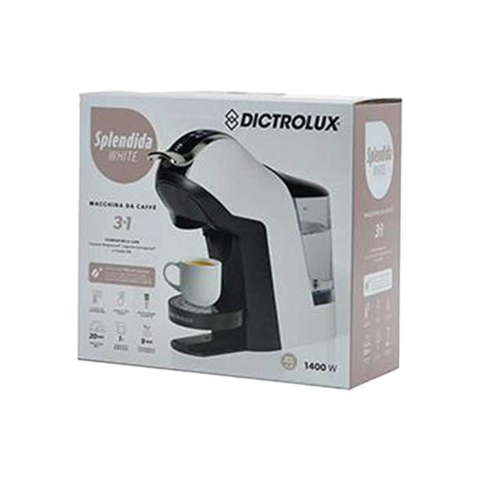 MACCHINA CAFFÈ CON ADATTATORE PER CIALDE E CAPSULE COLORE BIANCO OKX