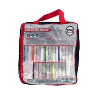 CALZE DA NEVE 2 PZ OMOLOGATE TAGLIA L ANTISLITTAMENTO ADATTE A TUTTI I VEICOLI NON DANNEGGIA I CERCHI RIUTILIZZABILI E LAVABILI IN TESSUTO