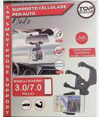 SUPPORTO TELEFONO PORTA SMARTPHONE PER AUTO DA SPECCHIETTO RETROVISORE RESISTENTE MODELLI SCHERMO 3.0/7.0 POLLICI 17HX12X8 CM OKX