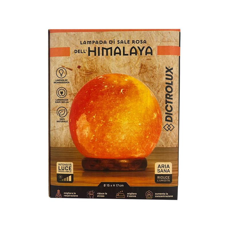 LAMPADA DI SALE ROSA DELL'HIMALAYA CON INTENSITÀ DI LUCE REGOLABILE AEIA SANA RIDUCE L'UMIDITÀ MIGLIORA IL SONNO 15X17H CM OKX