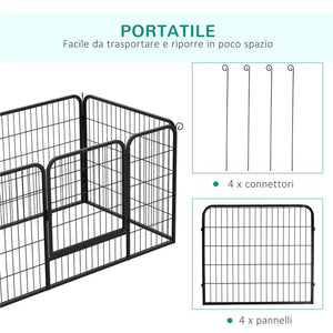 RECINTO MODULARE PER ANIMALI DOMESTICI 125 X 80 X 70CM
