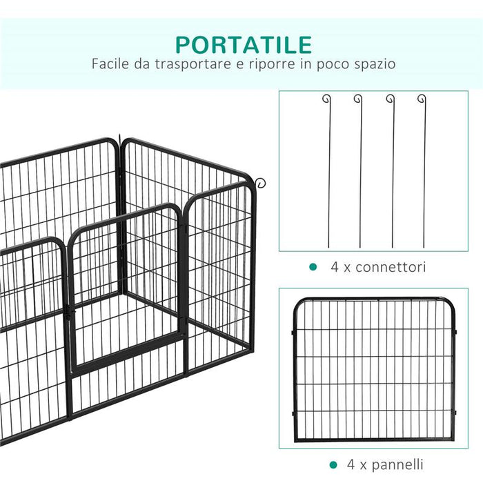 RECINTO MODULARE PER ANIMALI DOMESTICI 125 X 80 X 70CM