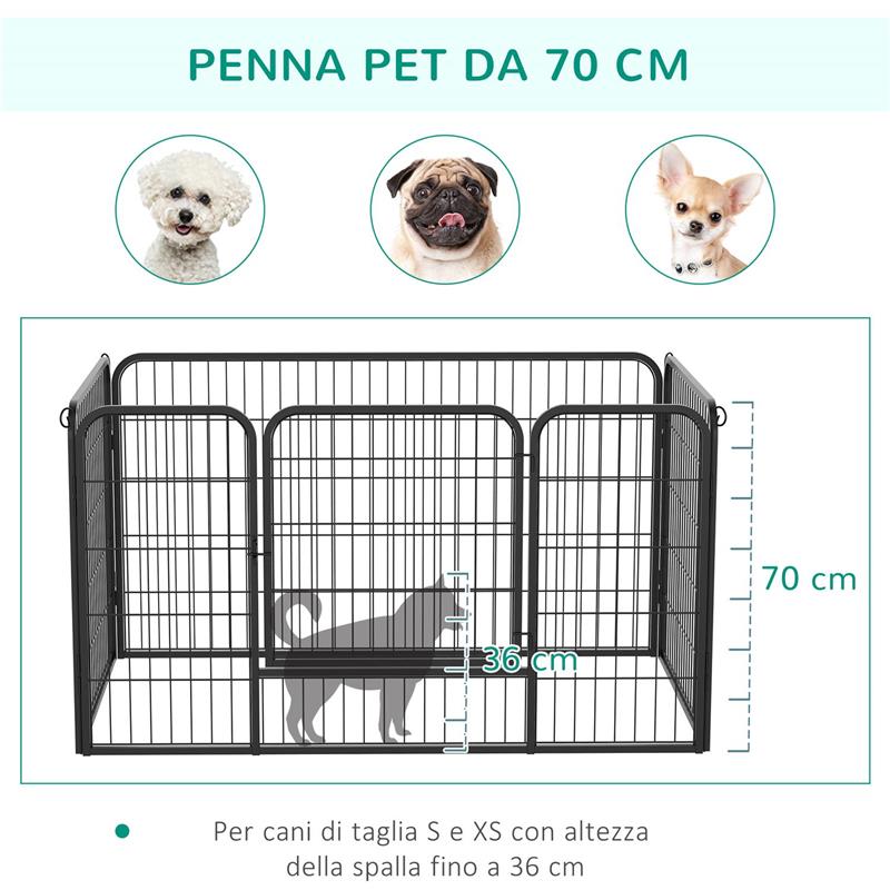 RECINTO MODULARE PER ANIMALI DOMESTICI 125 X 80 X 70CM