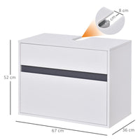 MOBILETTO SOTTOLAVABO E COPRICOLONNA  PER IL BAGNO 67X36X52 CM IN LEGNO BIANCO