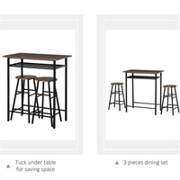 TAVOLO ALTO CON 2 SGABELLI PER CUCINA SALA BAR POGGIAPIEDI E MENSOLA