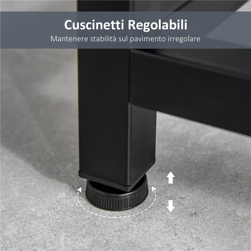TAVOLO CONSOLLE PER INGRESSO CON 2 CASSETTI IN LEGNO BIANCO E METALLO NERO