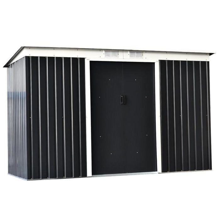 CAPANNO CASETTA ATTREZZI DA GIARDINO IN ACCIAIO CON PORTE SCORREVOLI