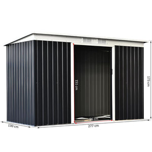 CAPANNO CASETTA ATTREZZI DA GIARDINO IN ACCIAIO CON PORTE SCORREVOLI