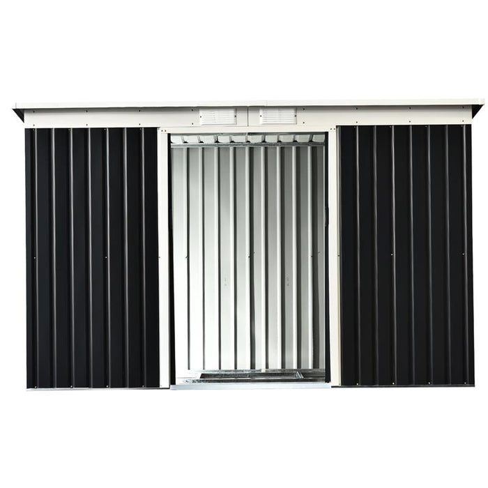 CAPANNO CASETTA ATTREZZI DA GIARDINO IN ACCIAIO CON PORTE SCORREVOLI