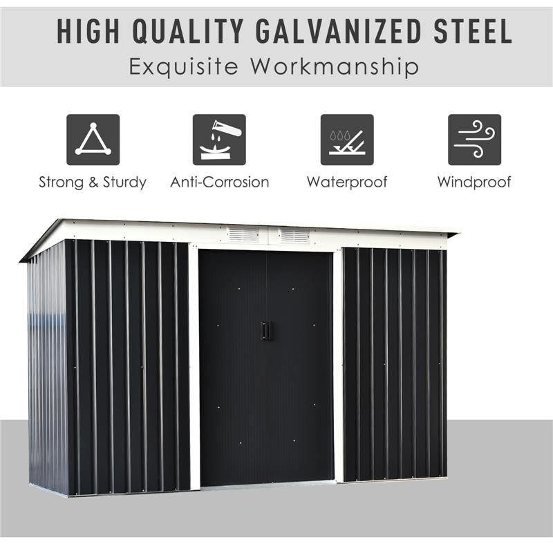 CAPANNO CASETTA ATTREZZI DA GIARDINO IN ACCIAIO CON PORTE SCORREVOLI