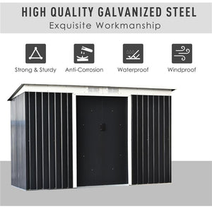 CAPANNO CASETTA ATTREZZI DA GIARDINO IN ACCIAIO CON PORTE SCORREVOLI