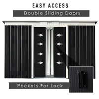 CAPANNO CASETTA ATTREZZI DA GIARDINO IN ACCIAIO CON PORTE SCORREVOLI