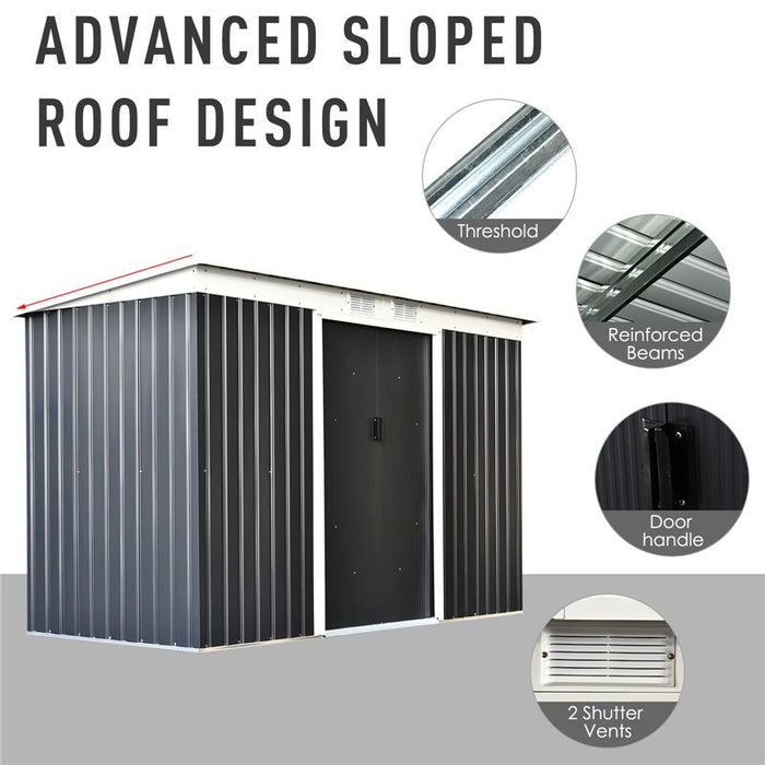 CAPANNO CASETTA ATTREZZI DA GIARDINO IN ACCIAIO CON PORTE SCORREVOLI