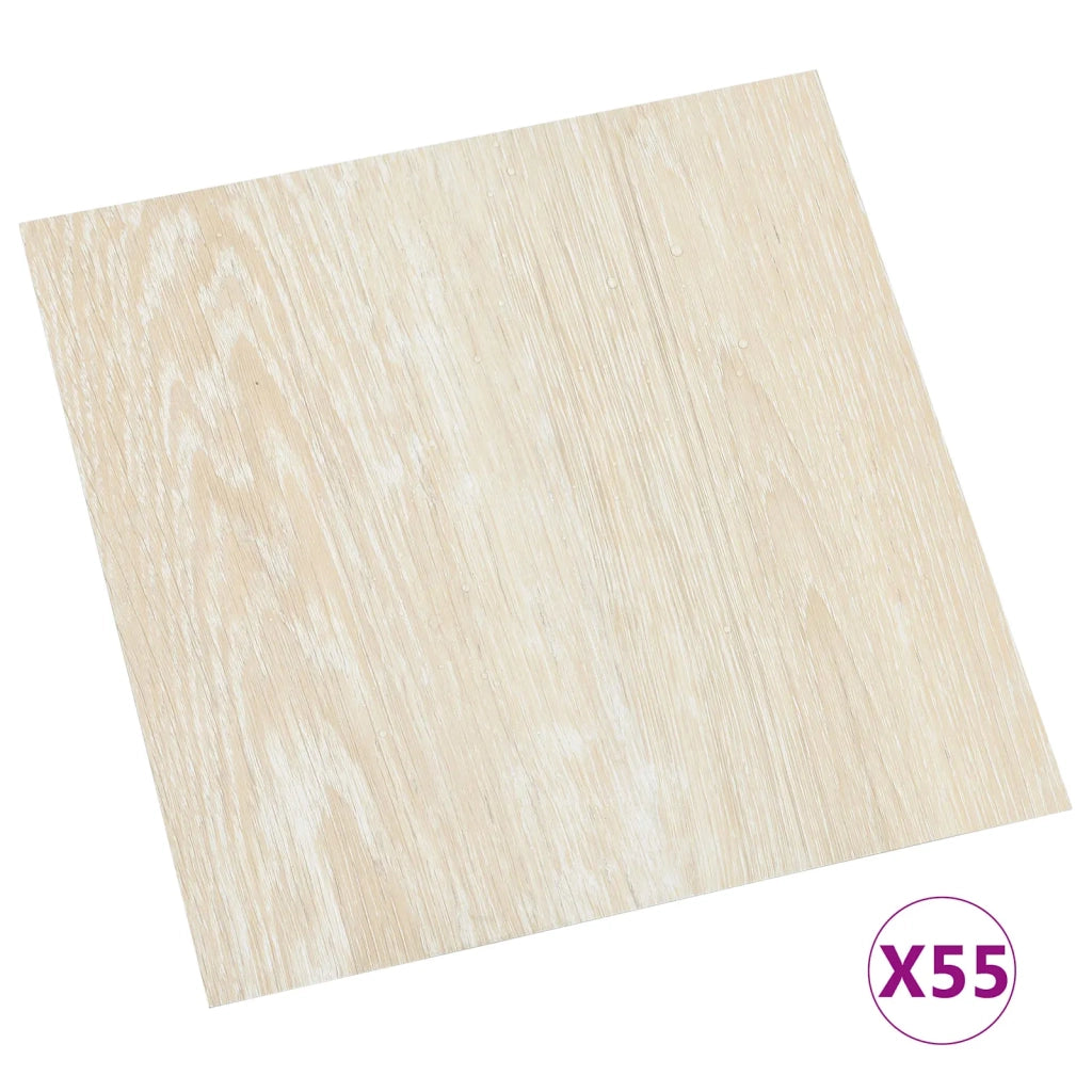 Tavole per Pavimenti 5,11 m² 55 pcs PVC Bianco e Beige