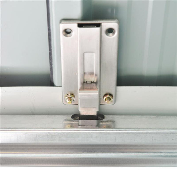 CASETTA DA GIARDINO IN ACCIAIO CON DOPPIA PORTA 147 X 86 X 134 CM NERO E BIANCO