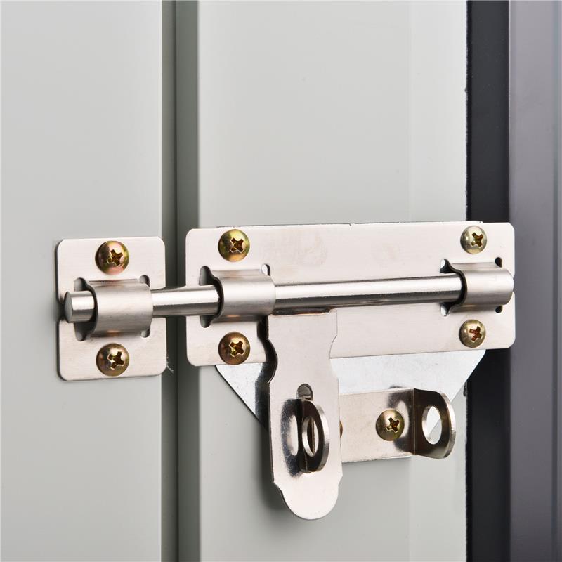 CASETTA DA GIARDINO IN ACCIAIO CON DOPPIA PORTA 147 X 86 X 134 CM NERO E BIANCO