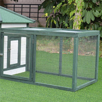 POLLAIO DA GIARDINO PREFABBRICATO IN LEGNO 196X76X97CM - BIANCO/VERDE